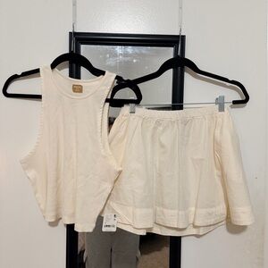 Free People Milani Cream Tank Top and Skirt Set